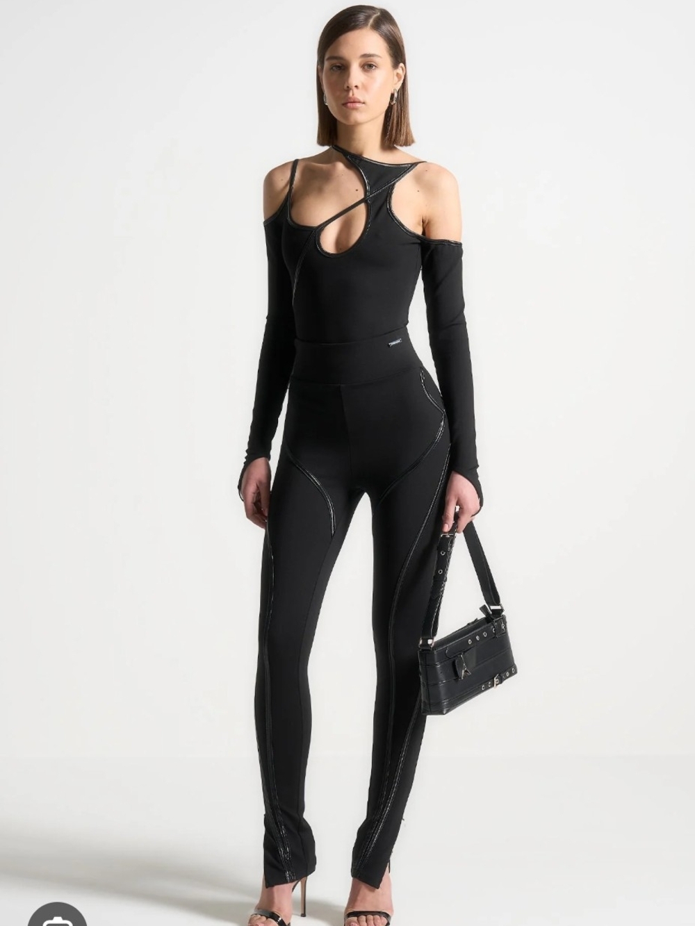 Maniere De Voir Contrast Asymmetric Bodysuit Size 6